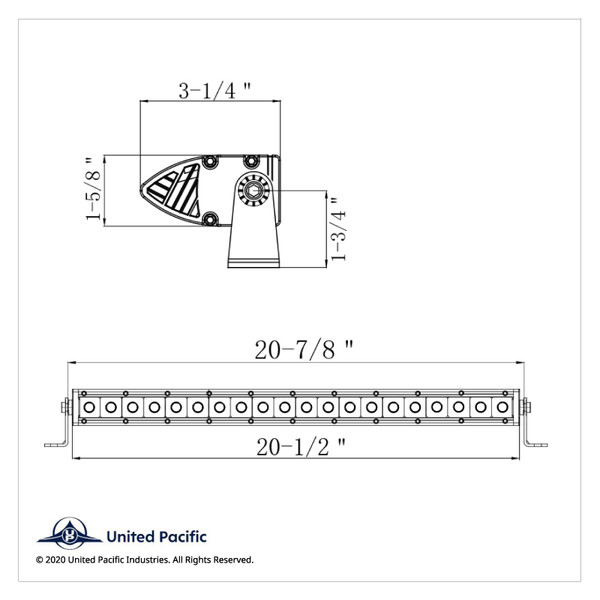 20 High Power CREE LED Single Row 20-1/2" Light Bar