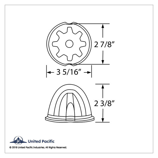 9 LED Dual Function GloLight Watermelon Cab/Auxiliary Light - Red LED/Red Lens