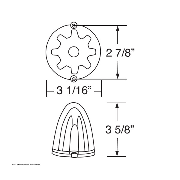 9 LED Dual Function GloLight Watermelon Grakon 1000 Style Cab Light - Amber LED/Amber Lens