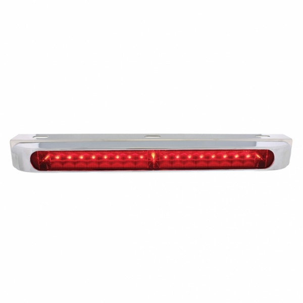 Stainless Light Bracket With 19 LED 17" Light Bar & Bezel - Red LED/Red Lens