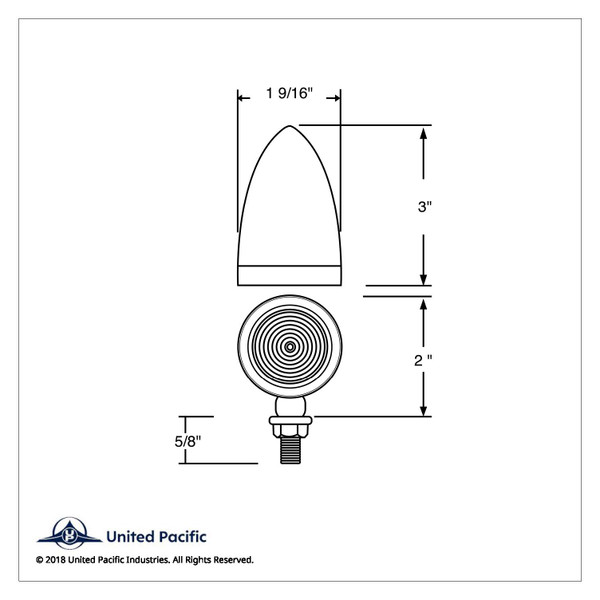 9 LED Dual Function Mini Bullet Light - Amber LED/ Amber Lens