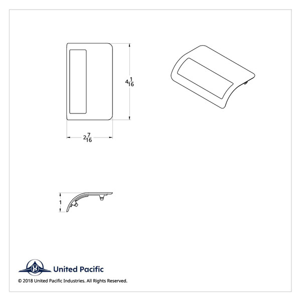 2006+ Peterbilt Passenger Door Light Lens - Blue