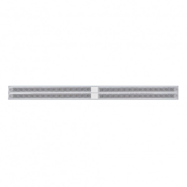 Chrome Top Mud Flap Plate With Four 14 LED 24" Light Bars - Red LED/Clear Lens