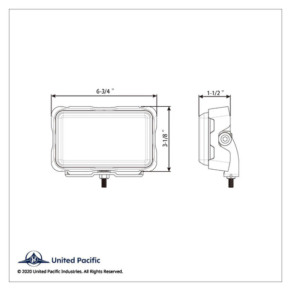 6 High Power LED Rectangular Warning Light With Bracket - Amber LED (Bulk)