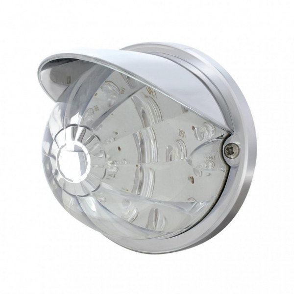 17 LED Watermelon Flush Mount Kit With Visor - Amber LED/Clear Lens