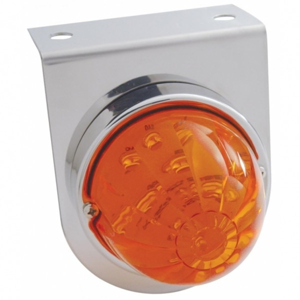 Stainless Light Bracket With 17 LED Watermelon Light - Amber LED/Dark Amber Lens
