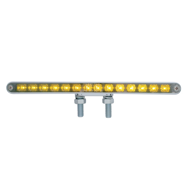 14 LED 12" Double Face Light Bar - Amber LED/Chrome Lens