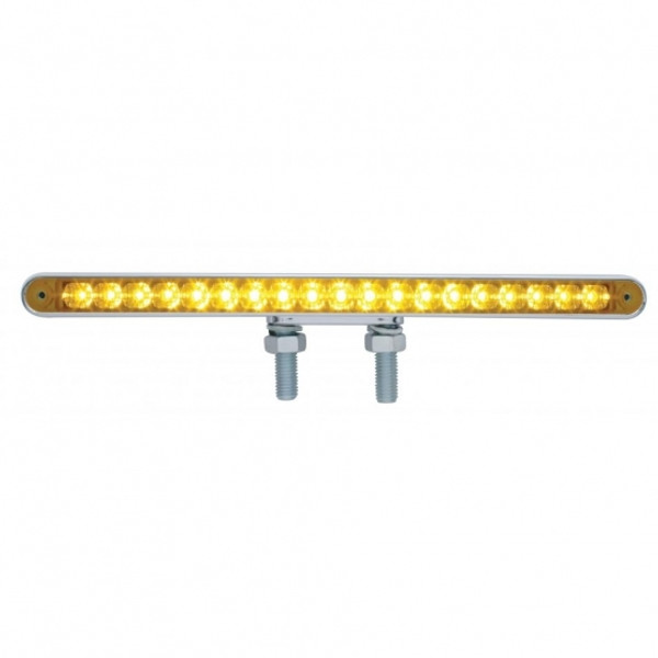 19 LED 12" Reflector Double Face Light Bar - Amber LED/Amber Lens
