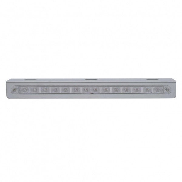 Stainless Light Bracket With 14 LED 12" Sequential Light Bar (Left to Right) - Amber LED/Clear Lens