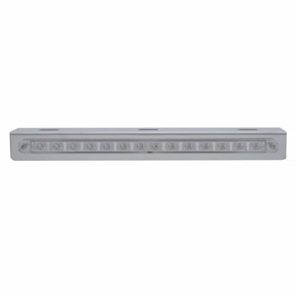 Stainless Light Bracket With 14 LED 12" Sequential Light Bar (Right to Left) - Red LED/Clear Lens