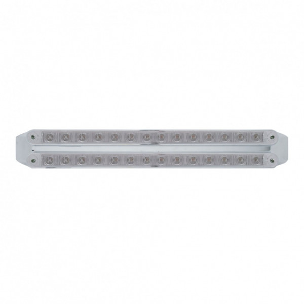 Dual 14 LED 12" Light Bars - Red & White LED/Clear Lens
