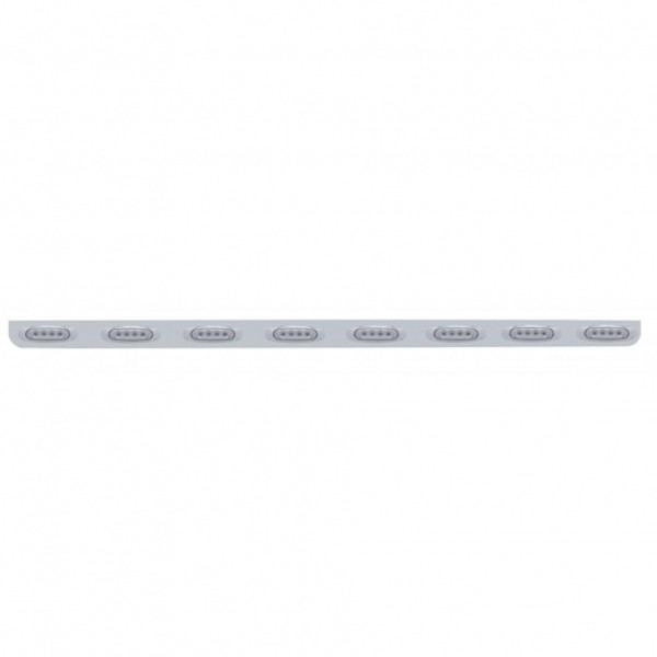 79-1/2" Stainless Bumper Light Bracket With Eight 4 LED Reflector Lights - Amber LED/Clear Lens