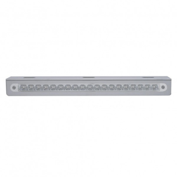 12-3/4" Stainless Light Bracket With 19 LED 12" Light Bar - Amber LED/Clear Lens
