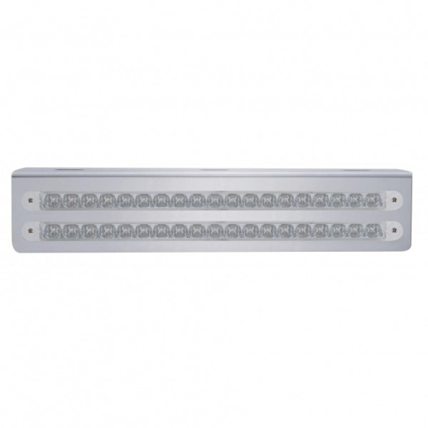 12-3/4" Stainless Light Bracket With Two 19 LED 12" Light Bars - Amber LED/Clear Lens