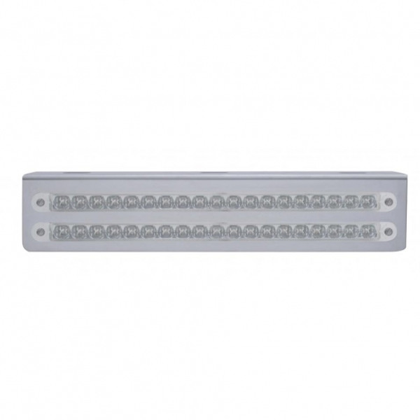 12-3/4" Stainless Light Bracket With Two 19 LED 12" Light Bars - Red LED/Clear Lens