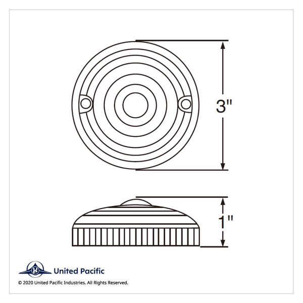 15 LED 3" Single Face Light Only - Amber LED/Clear Lens (Bulk)