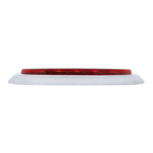 10 LED 6" Oval Light With Bezel (Stop, Turn & Tail) - Red LED/Red Lens (Bulk)
