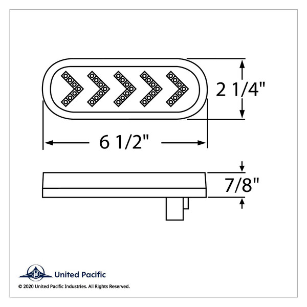 35 LED 6" Oval Sequential Turn Signal Light - Amber LED/Amber Lens (Bulk)