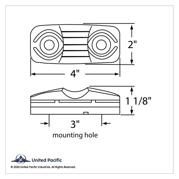 16 LED Rectangular Light (Clearance/Marker) With Single Wire - Red LED/Red Lens