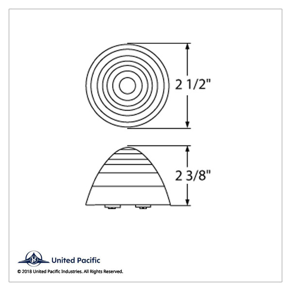 13 LED 2-1/2" Round Beehive Light (Clearance/Marker) - Red LED/Clear Lens