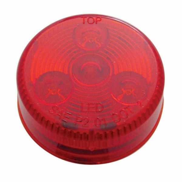 4 LED 2" Round Low Profile Light (Clearance/Marker) - Red LED/Red Lens