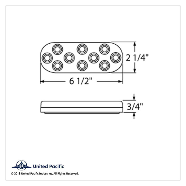 10 LED 6" Oval Auxiliary/Utility Light - White LED/Clear Lens