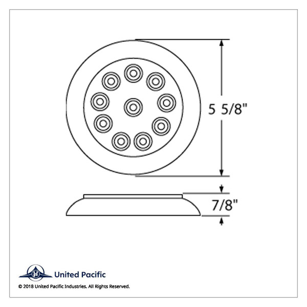 10 LED 4" Round Light With Bezel (Stop, Turn & Tail) - Red LED/Red Lens