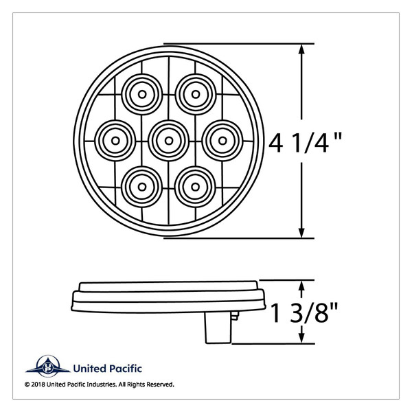7 LED 4" Round Competition Series Light Kit (Stop, Turn & Tail) - Red LED/Red Lens