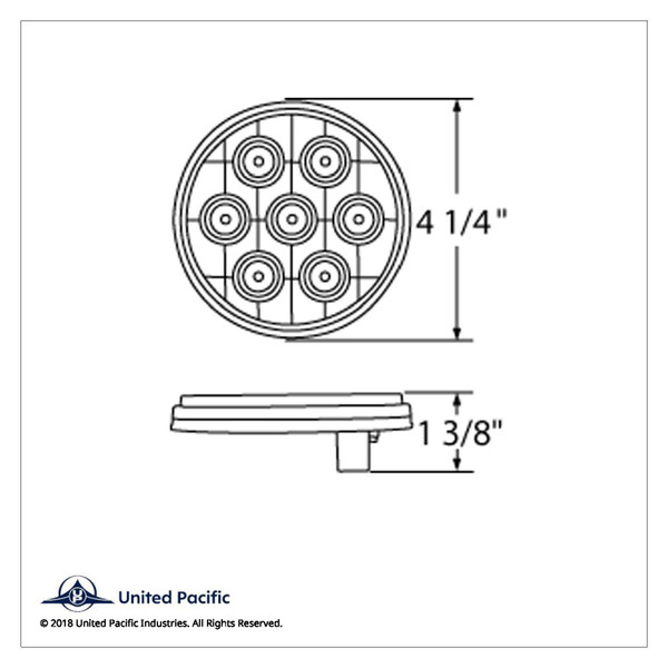 7 LED 4" Round Competition Series Light (Stop, Turn & Tail) - Red LED/Clear Lens (Bulk)