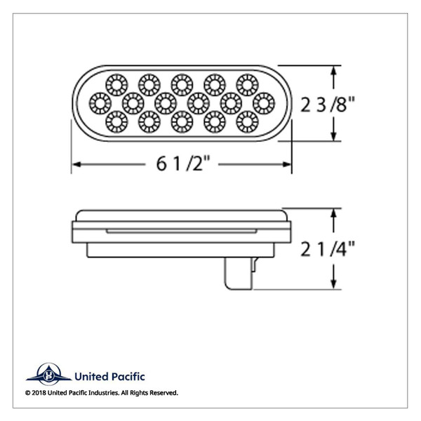16 LED 6" Oval Reflector Turn Signal Light - Amber LED/Amber Lens