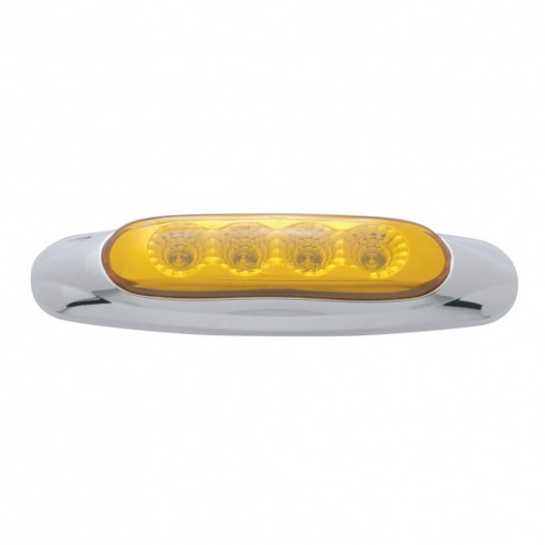 4 LED Reflector Light (Clearance/Marker) - Amber LED/Amber Lens (Bulk)