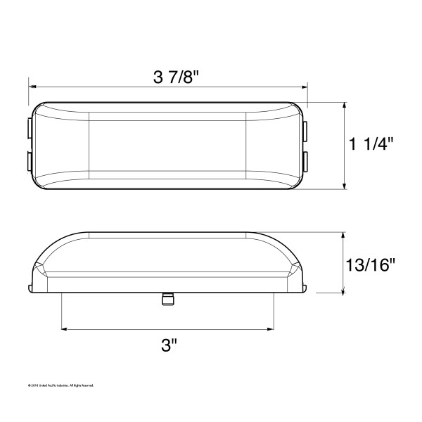 4 LED Reflector Rectangular Light (Clearance/Marker) - Red LED/Clear Lens