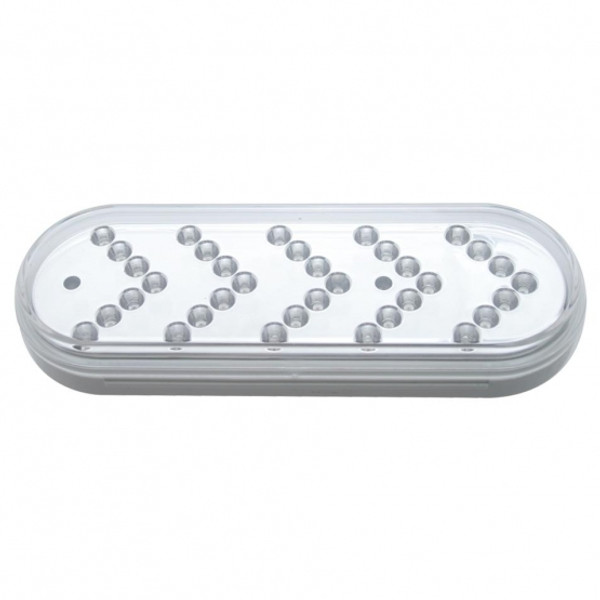 35 LED Reflector Oval Sequential Turn Signal Light - Amber LED/Clear Lens