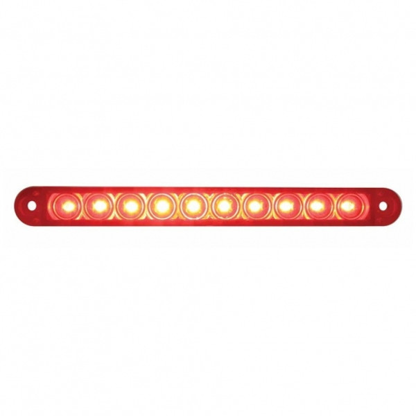 10 LED 6-1/2" Light Bar Only (Stop, Turn & Tail) - Red LED/Red Lens