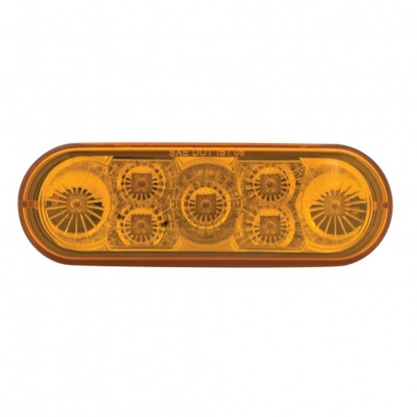 7 LED 6" Oval Reflector Turn Signal Light - Amber LED/Amber Lens