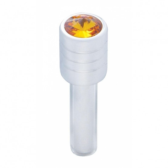 Chrome Door Lock Knob With 7/16" Amber Crystal (2pc/set)