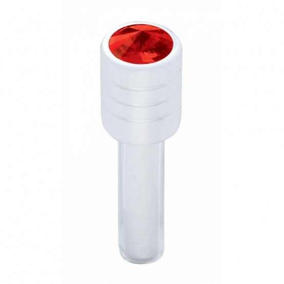 Chrome Door Lock Knob With 7/16" Red Crystal (2pc/set)