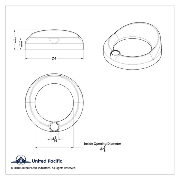Signature Series Gauge Bezel With Visor & Crystal For 3-3/4" DIA Speed/Tachometer Gauge - Clear Crystal