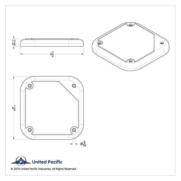 Chrome 5-1/2" Square Speaker Cover For Various Freightliner & Kenworth Models (Pair)