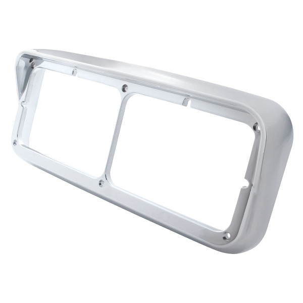 Chrome Plastic Rectangular Dual 4" X 6" Headlight Bezel With Visor