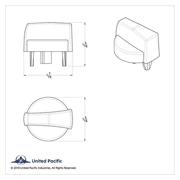 Chrome A/C & Heater Control Knob For Peterbilt