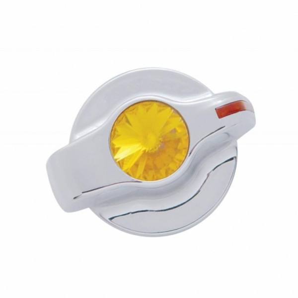 Chrome Plastic A/C Control Knob With Crystal- Amber Crystal