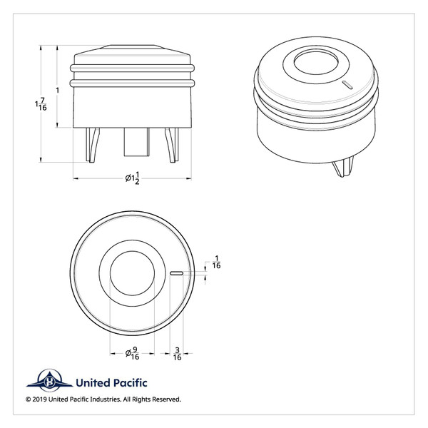 Peterbilt Deluxe Signature A/C Control Knob - Clear Diamond