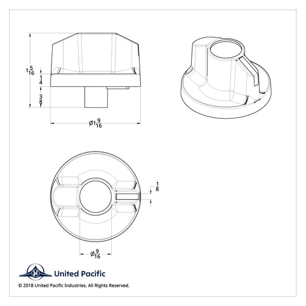 Kenworth Signature A/C Control Knob - Indented