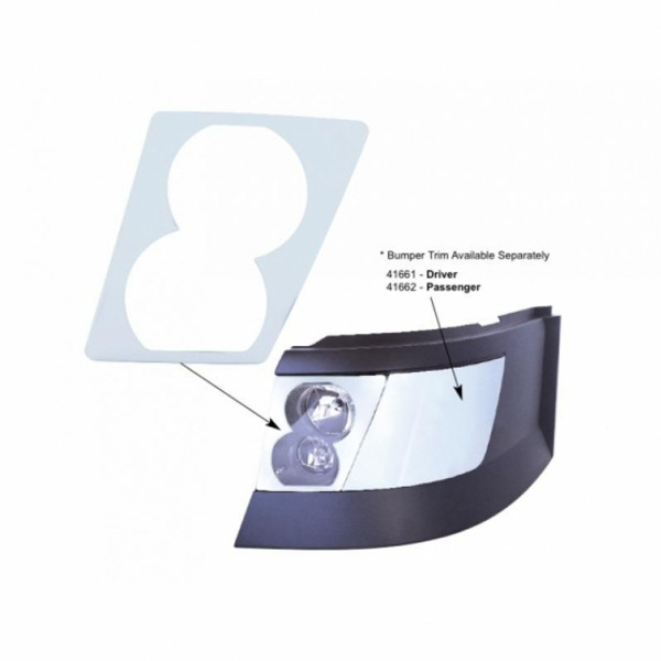 Chrome Daylight Running/Fog Light Cover For 2003-2017 Volvo VN/VNL - Driver