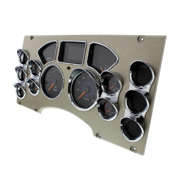 Chrome Small Gauge Bezel With Visor For Mack