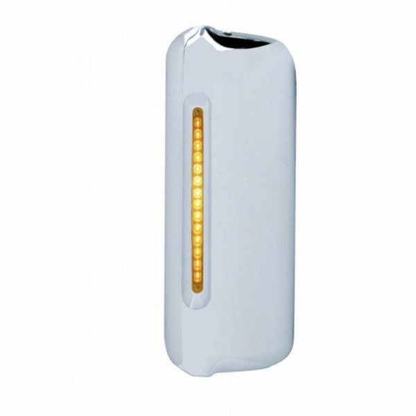 Mirror Cover With 14 LED 12" Light Bar For 2005+ Freightliner  (Driver) - Amber LED/Amber Lens