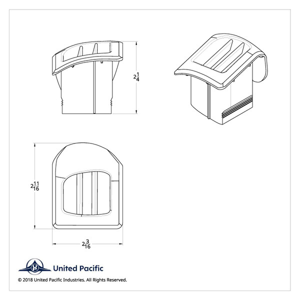 Chrome Plastic A/C Vent For 2008-2017 Freightliner Cascadia - Passenger