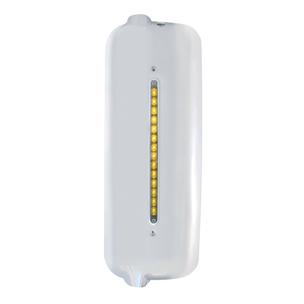 Mirror Cover With 14 LED 12" Light Bar For 2005 & Older Freightliner (Driver) - Amber LED/Chrome Lens