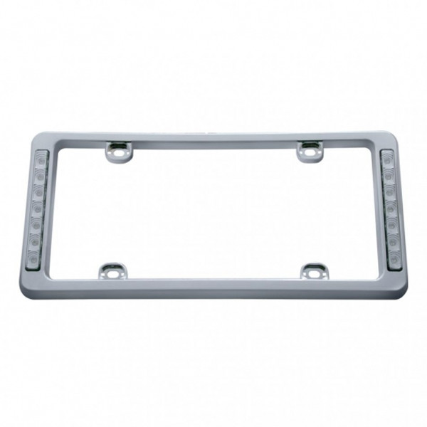 14 LED Chrome License Plate Frame - White LED/Clear Lens